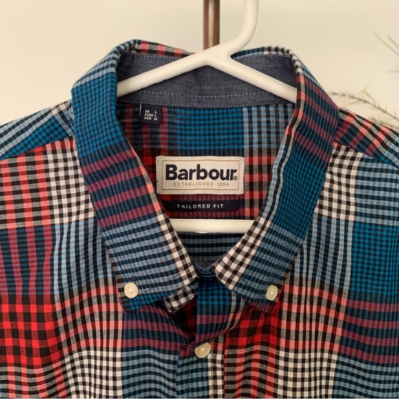 Barbour Men's Tailored Fit, Check Print, Button Down Shirt, Size Medium - Picture 4 of 12